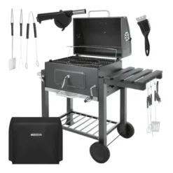 Grill Ogrodowy Węglowy z Pokrywą Kaminer 120x116x55cm + Akcesoria - obrazek 2