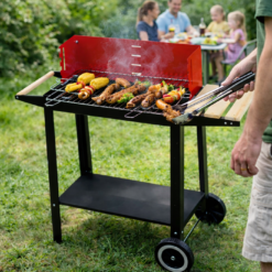 Grill Ogrodowy Węglowy z Pokrywą Na Kółkach + Akcesoria - obrazek 6