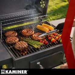 Grill Ogrodowy Węglowy z Pokrywą Kaminer 105x110x50cm + Akcesoria - obrazek 16