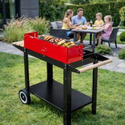 Grill Ogrodowy Węglowy z Pokrywą Na Kółkach + Akcesoria - obrazek 7