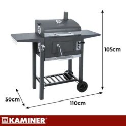 Grill Ogrodowy Węglowy z Pokrywą Kaminer 105x110x50cm + Akcesoria - obrazek 8