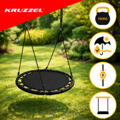 Huśtawka Bocianie Gniazdo Czarna 100cm 150kg - obrazek 8