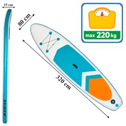 Deska Sup Paddle Board Do Pływania Pompowana 320cm + Akcesoria - obrazek 5