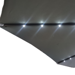 Parasol Ogrodowy Składany z Wysięgnikiem Lampki LED Szary 300cm + Pokrowiec - obrazek 5