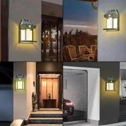 Lampa Solarna LED Latarnia Kinkiet Ścienny z Czujnikiem Ruchu i Zmierzchu - obrazek 15