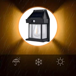Lampa Solarna LED Latarnia Kinkiet Ścienny z Czujnikiem Ruchu i Zmierzchu - obrazek 10