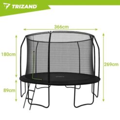 Trampolina Ogrodowa Dla Dzieci z Siatką Wewnętrzną 366cm 12FT HQ Trizand - obrazek 3