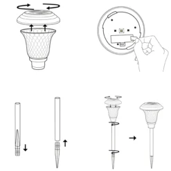 Lampa Solarna Ogrodowa LED Wbijana IP44 42cm 6szt. - obrazek 5