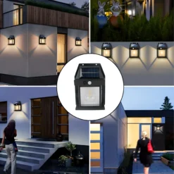 Lampa Solarna LED Latarnia Kinkiet Ścienny z Czujnikiem Ruchu i Zmierzchu - obrazek 11