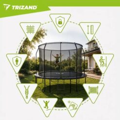 Trampolina Ogrodowa Dla Dzieci z Siatką Wewnętrzną 366cm 12FT HQ Trizand - obrazek 7