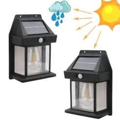 Lampa Solarna LED Latarnia Kinkiet Ścienny z Czujnikiem Ruchu i Zmierzchu - obrazek 5