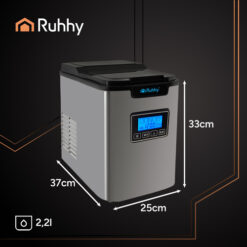 Kostkarka Do Lodu Srebrna Ruhhy 120W 2,2L 12KG + Łopatka Do Lodu - obrazek 2