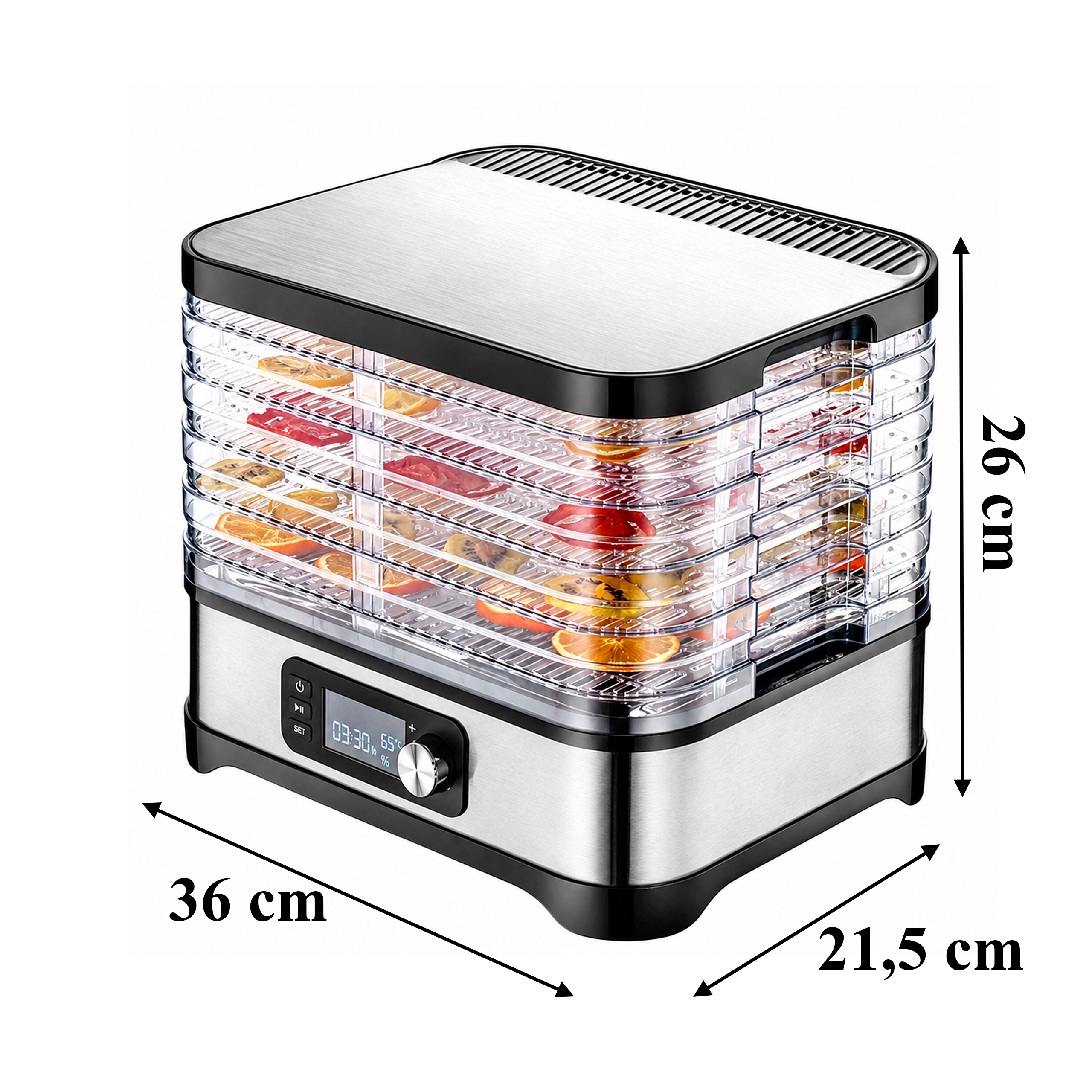 Suszarka Do Grzybów Owoców Warzyw 600W 6 Półek LCD - obrazek 5