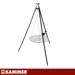 Grill Ogrodowy Trójnóg z Rusztem Wiszący Nierdzewny Kaminer 190x70cm - obrazek 3