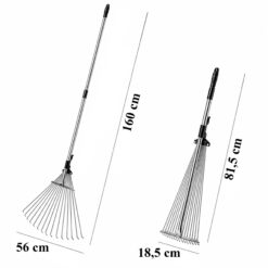 Grabie Metalowe Ogrodowe Wachlarzowe Do Liści Trawy z Trzonkiem 81-160cm - obrazek 3