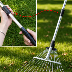 Grabie Metalowe Ogrodowe Wachlarzowe Do Liści Trawy z Trzonkiem 81-160cm - obrazek 6