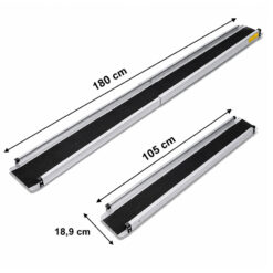 Rampa Najazd Składana Dla Wózków Inwalidzkich Aluminiowa Przenośna 1,8m 272kg - obrazek 6