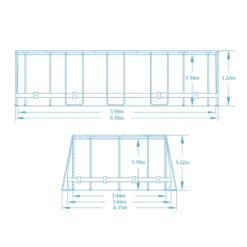 Basen Ogrodowy Stelażowy Prostokątny Bestway 610x366x122cm 5611R Steel Pro - obrazek 8
