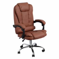 Brązowy ergonomiczny fotel biurowy obrotowy z podłokietnikami