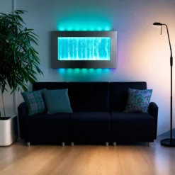 Ścianka Wodna Bąbelkowa Wisząca Fontanna LED RGB 95cm - obrazek 9