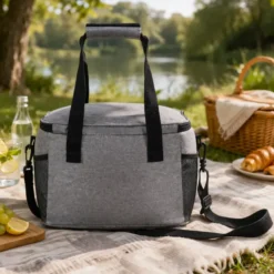 Torba Termiczna Turystyczna Plażowa Szara 20L - obrazek 5