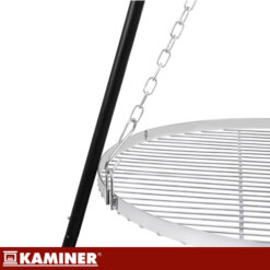 Grill Ogrodowy Trójnóg z Rusztem Wiszący Nierdzewny Kaminer 167x58cm - obrazek 9