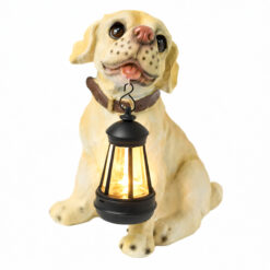 Lampa Solarna Ogrodowa Ozdobna Pies z Lampionem LED - obrazek 3
