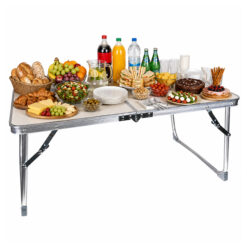 Stolik Turystyczny Składany Aluminiowy Przenośny 61x41cm - obrazek 2