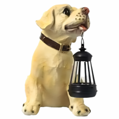 Lampa Solarna Ogrodowa Ozdobna Pies z Lampionem LED - obrazek 4
