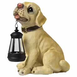 Lampa Solarna Ogrodowa Ozdobna Pies z Lampionem LED - obrazek 6