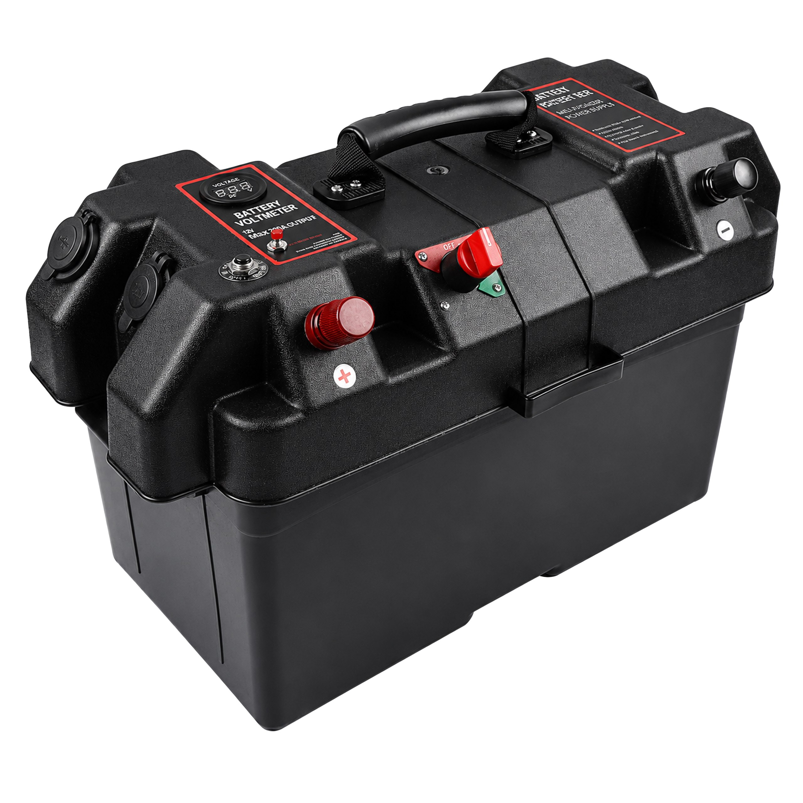 Pojemnik Skrzynka Obudowa Akumulatora z Woltomierzem 2x USB 12V - obrazek 2