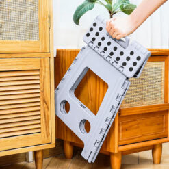Taboret Składany Stołek Podnóżek Antypoślizgowy Szary 39cm 150kg - obrazek 7