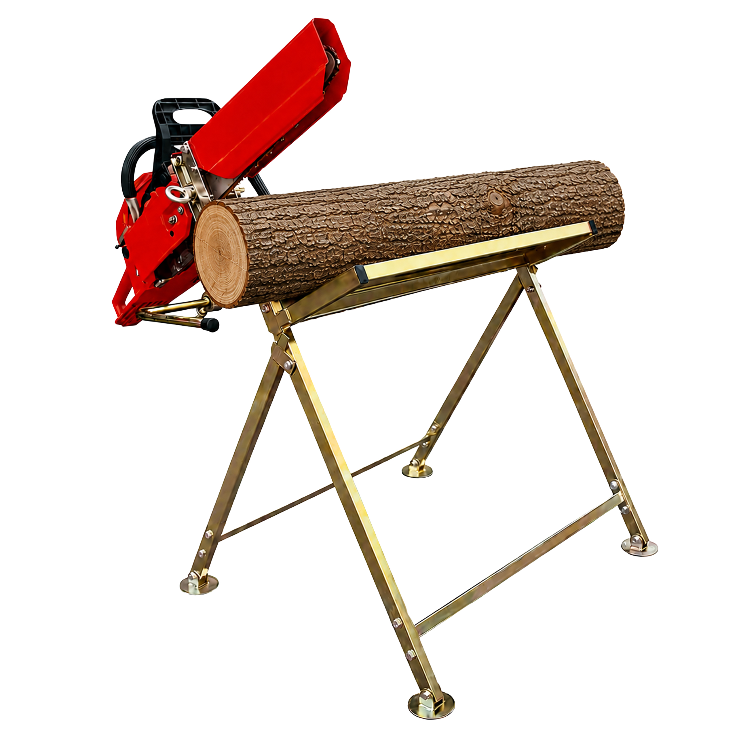 Stojak Do Cięcia Drewna Metalowy z Uchwytem Na Piłę 88x86x71cm