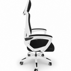 Fotel Biurowy Ergonomiczny Krzesło Obrotowe Regulowane Czarno-Białe - obrazek 3
