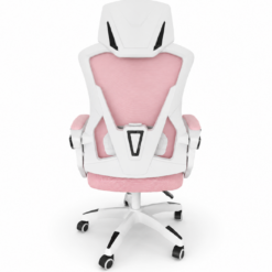 Fotel Biurowy Ergonomiczny Krzesło Obrotowe Regulowane Dla Dziewczynki Różowo-Białe - obrazek 2