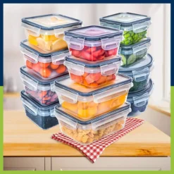 Pojemniki Na Żywność Plastikowe z Pokrywką i Uszczelką 12 szt. - obrazek 2