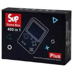 Pudełko przenośnej konsoli retro Sup Game Box 400 gier LCD