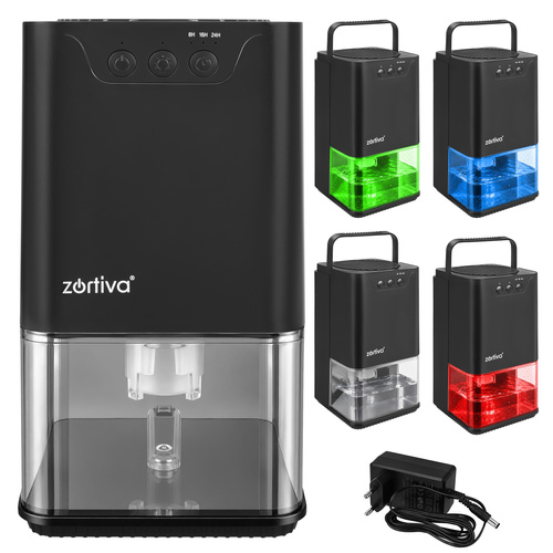 Осушувач повітря Zortiva Serivo 28272, 36 Вт, 1,4 л, 380 мл/добу, таймер, LED-підсвічування, чорний
