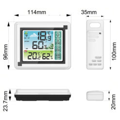 Stacja Pogodowa Bezprzewodowa z Czujnikiem 60m Termometr Higrometr LCD Biała - obrazek 4