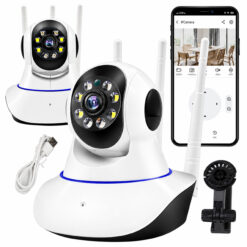 Obrotowa kamera WiFi do monitoringu z uchwytem i podglądem na smartfonie