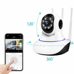 Obrotowa kamera WiFi z podglądem na smartfonie i zakresem obrotu 360°