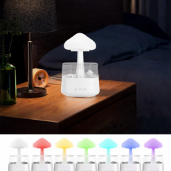 Nawilżacz Powietrza Grzybek 450ml Dyfuzor Deszczowy LED USB-C - obrazek 6