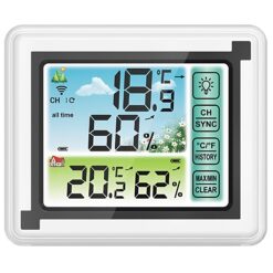Stacja Pogodowa Bezprzewodowa z Czujnikiem 60m Termometr Higrometr LCD Biała - obrazek 2