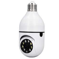 Kamera IP WiFi E27 w obudowie żarówki z widocznymi diodami podczerwieni