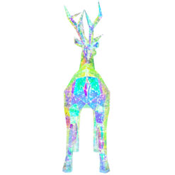 Holograficzny renifer LED 3D z opalizującą geometryczną konstrukcją