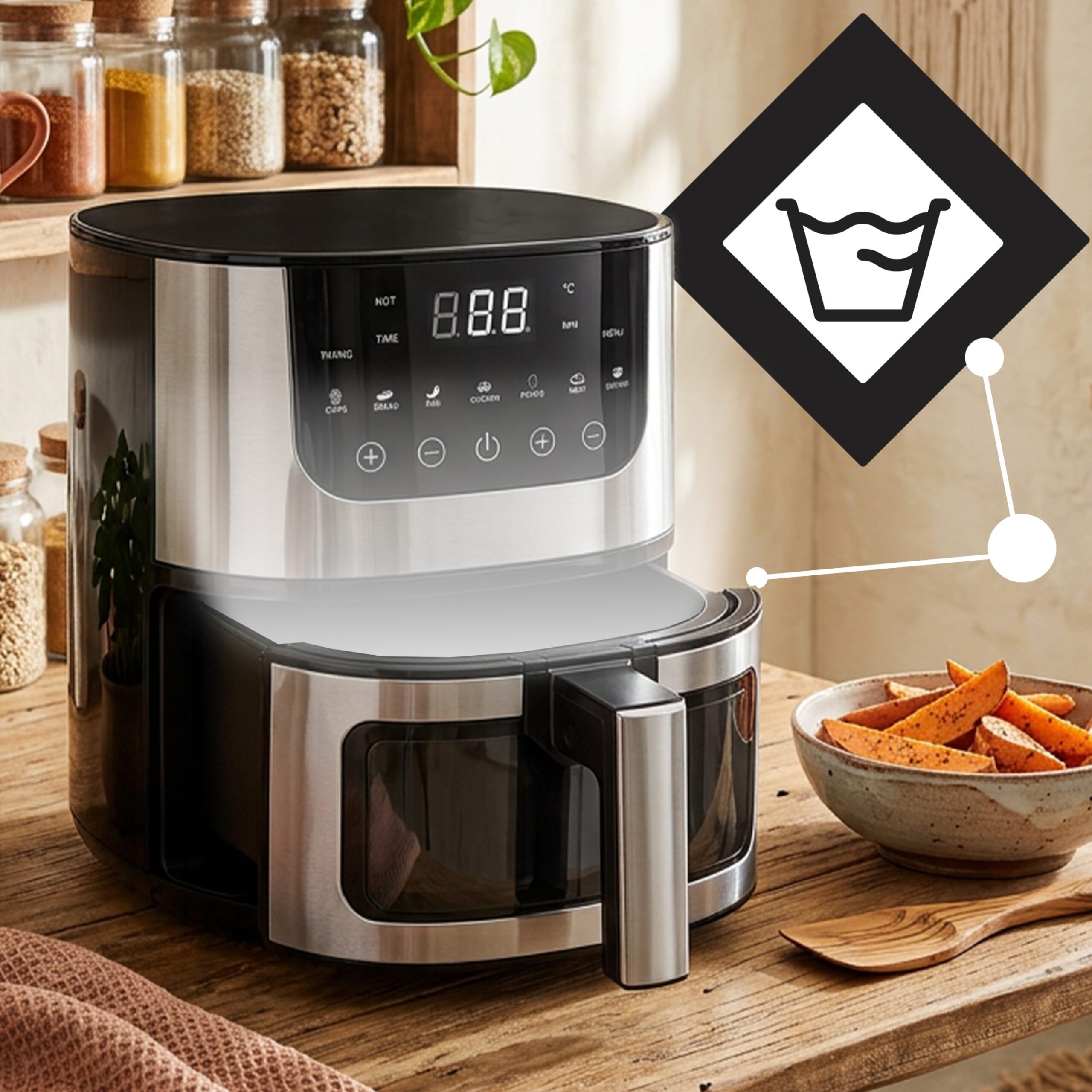 Frytkownica Beztłuszczowa Air Fryer 5L 1500W 7 Programów - obrazek 4
