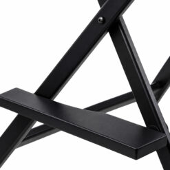 Krzesło Do Makijażu Aluminiowe Kosmetyczne Reżyserskie Składane Czarne - obrazek 7