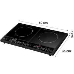 Kuchenka Indukcyjna Dwupalnikowa 4000W Dotykowa Timer LED Czarna - obrazek 4