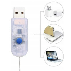 Sterownik USB z przyciskiem do lampek choinkowych LED
