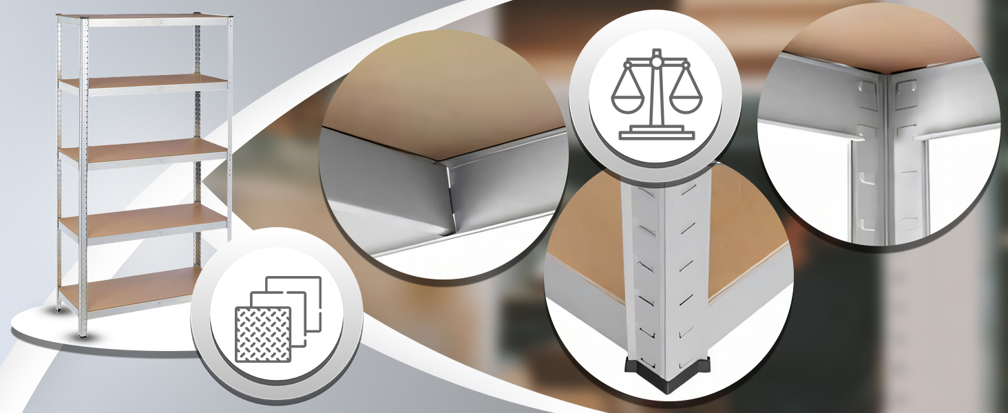 Regał Magazynowy Metalowy 180x90x40cm 5 Półek 875kg - obrazek 3